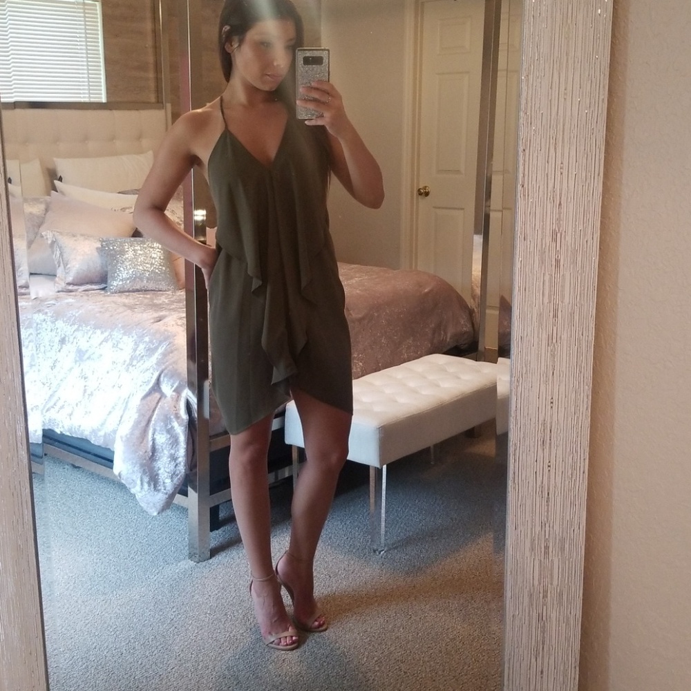 Olive green flowy dress